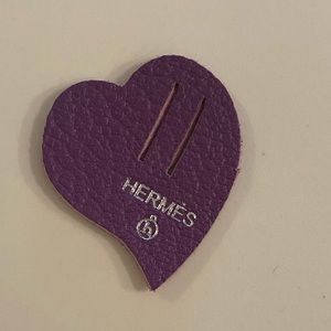 Hermès Petit H leather Purple Heart Charm